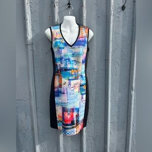 Marc Cain Neon Shift Dress, size N2 (US6)